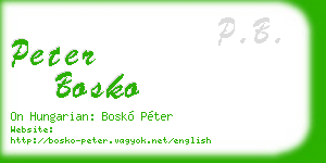 peter bosko business card