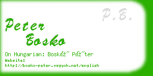 peter bosko business card